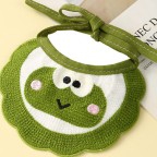 Adjustable knitted cartoon pet bib