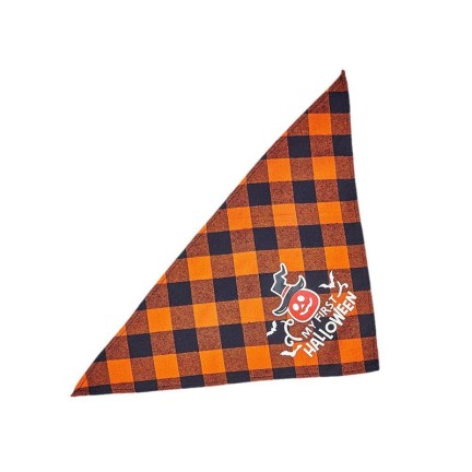Purple Plaid Halloween Pet Bibs