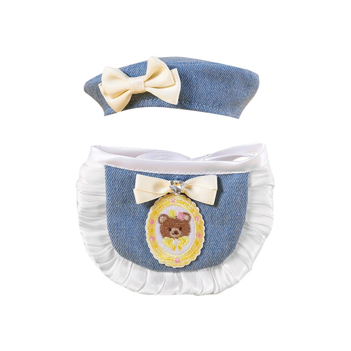 Cute denim fashion pet bibs
