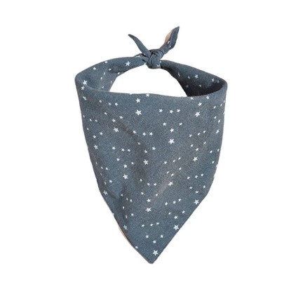 Blue casual cotton pet triangle bib