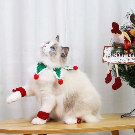 Christmas Knitted Pet Bib and Bibs