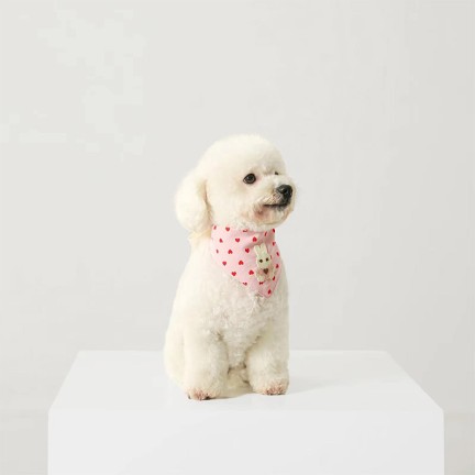 Pure cotton pink heart rabbit shape bibs