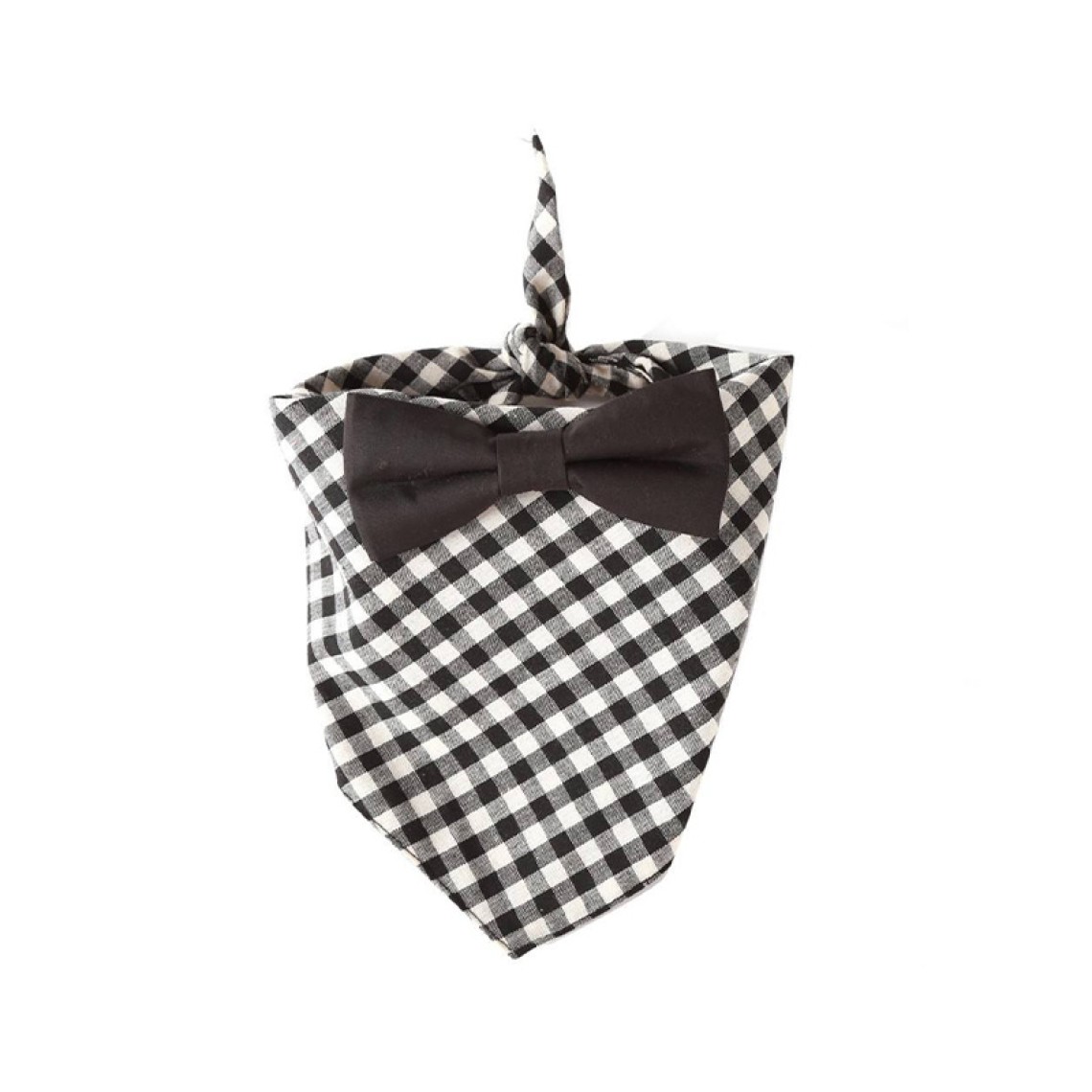 Brown plaid triangle bib pet drool towel
