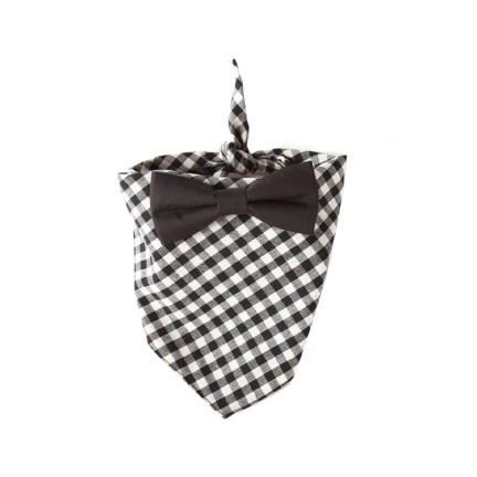 Brown plaid triangle bib pet drool towel