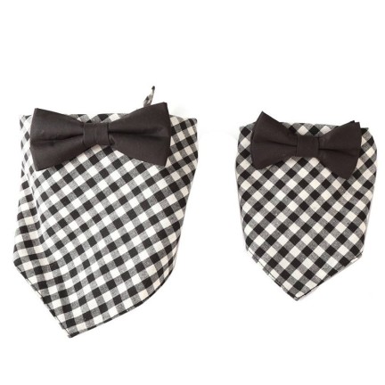 Brown plaid triangle bib pet drool towel