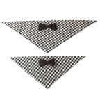 Brown plaid triangle bib pet drool towel