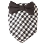 Brown plaid triangle bib pet drool towel