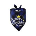 Plaid Birthday Pet Triangle Bibs