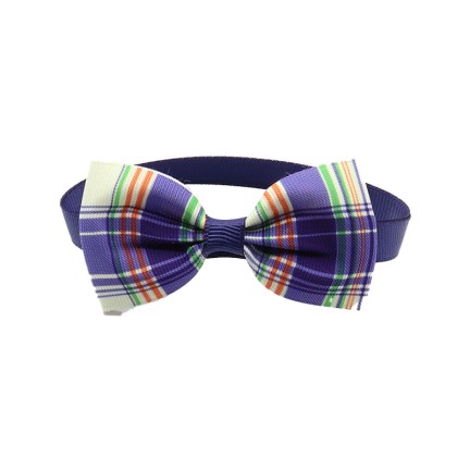 Plaid Stripe Pet Bow Tie Adjustable Collar