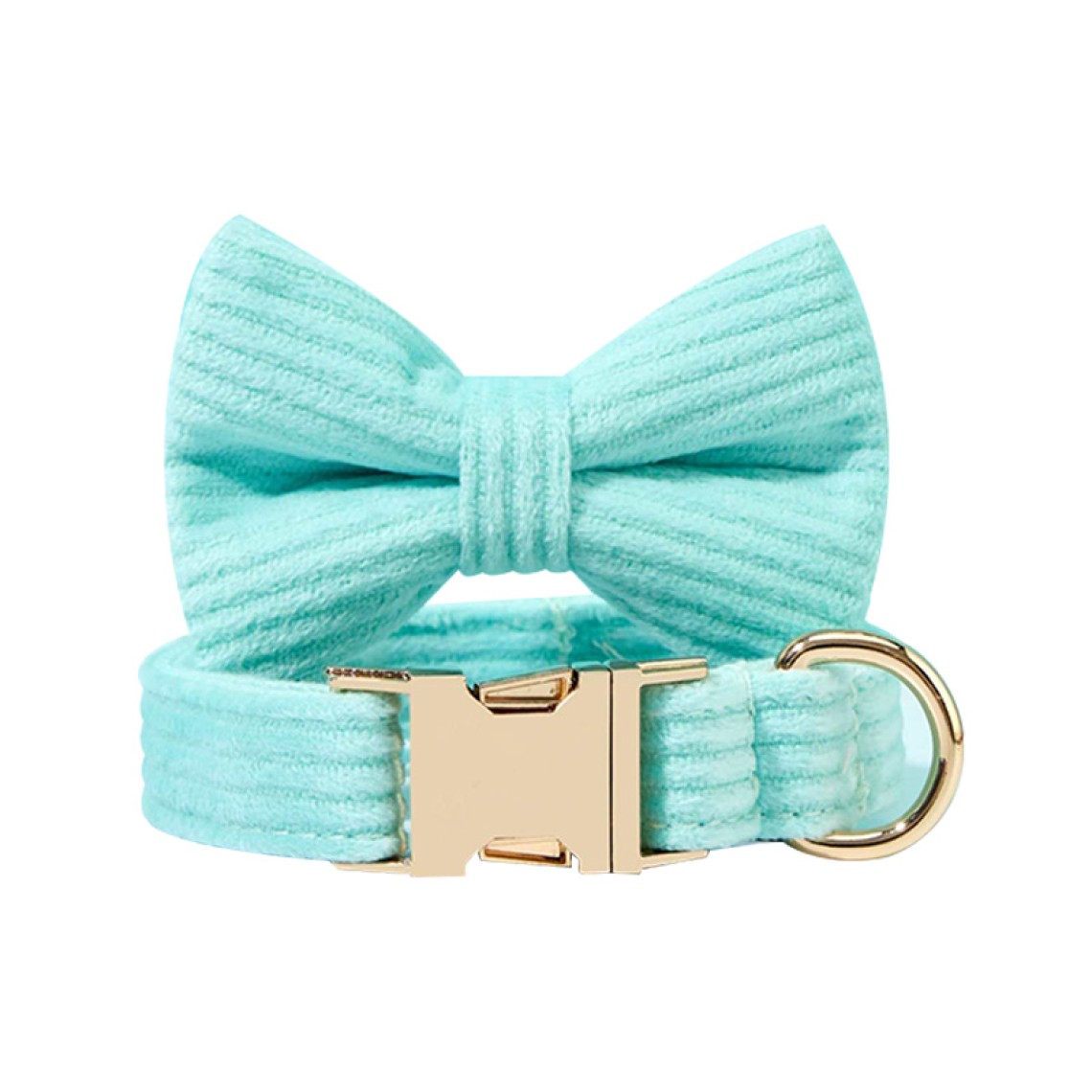 Personalized Blue Corduroy Dog Bow Tie