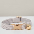 Light Grey Corduroy Bow Tie Collar for Cats and Dogs