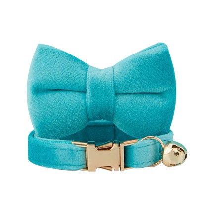 Turquoise Personalized Bow Tie Collars for Cats and Dogs