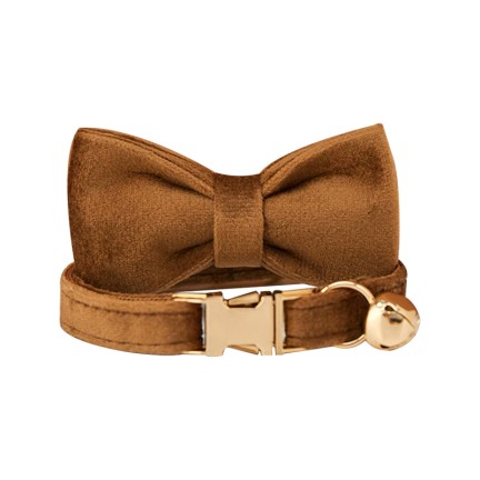 Brown Personalized Puppy Bow Tie Collar