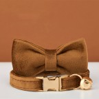 Brown Personalized Puppy Bow Tie Collar