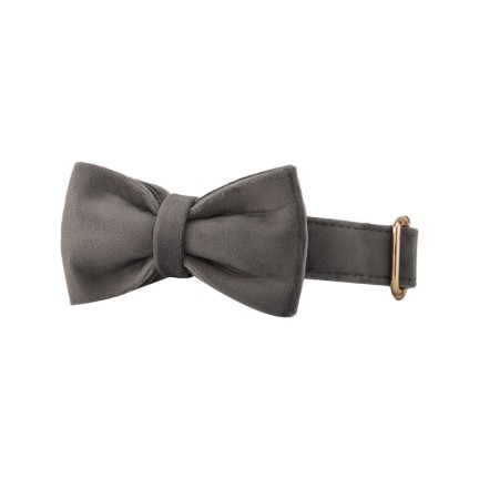 Dark Grey Personalized Dog Bow Tie Collar