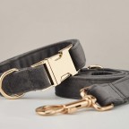 Dark Grey Personalized Dog Bow Tie Collar