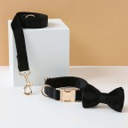 Black Personalized Dog Collar Bow Tie