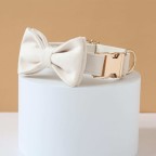 White Wedding Pet Collar Bow Tie