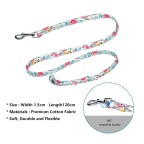 Adjustable pet collar with detachable bow tie and floral decoration