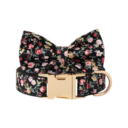 Floral Pattern Adjustable Personalized Pet Collar