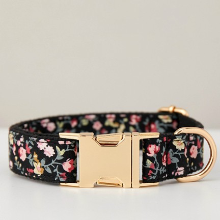 Floral Pattern Adjustable Personalized Pet Collar