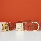 Orange Tweed Personalized Pet Collar
