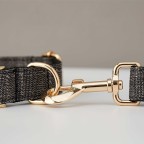 Black Tweed Personalized Pet Collar