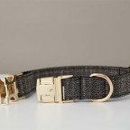 Black Tweed Personalized Pet Collar