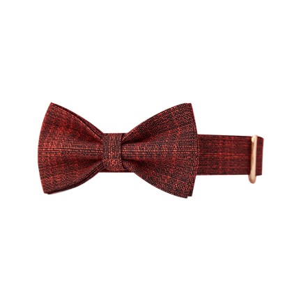 Burgundy Tweed Personalized Dog Collar Bow Tie