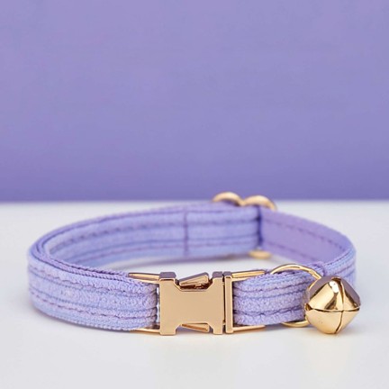 Lilac Corduroy Personalized Cat Collar Bow Tie