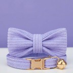 Lilac Corduroy Personalized Cat Collar Bow Tie