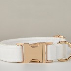 White Elegant Personalized Dog Collar Bow Tie