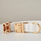 White Elegant Personalized Dog Collar Bow Tie