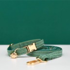 Green Corduroy Personalized Cat and Dog Collar Bow Tie