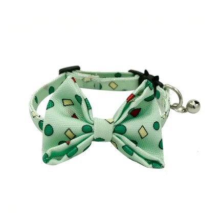 Green Print Adjustable Pet Collar