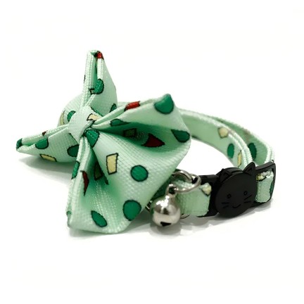 Green Print Adjustable Pet Collar