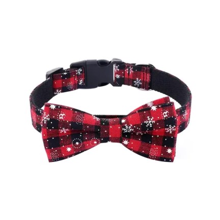 Christmas Plaid Snowflake Dog Collar