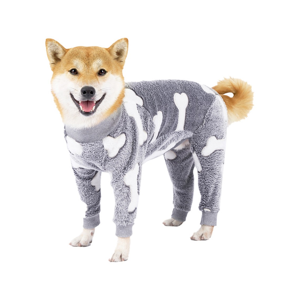 Four-legged flannel fleece pet onesie