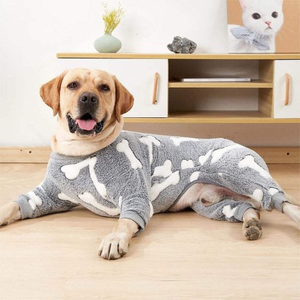 Four-legged flannel fleece pet onesie