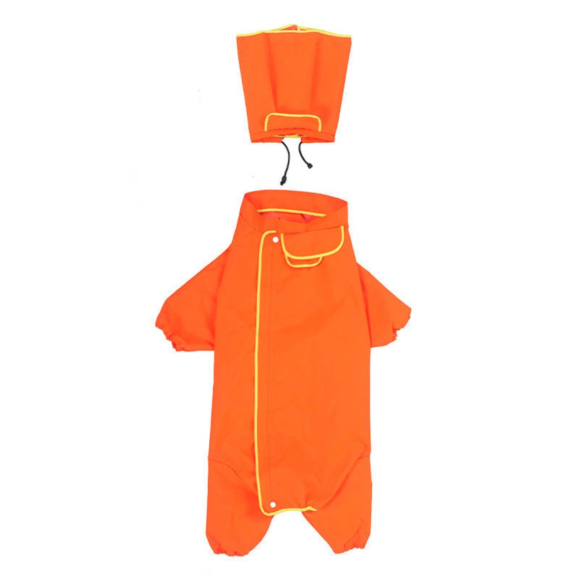Orange reflective waterproof pet raincoat