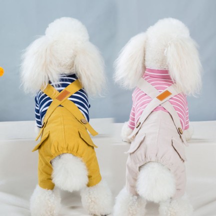 Fashion Striped Coat Dog Jumpsuit