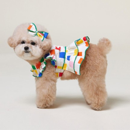 Puppy Bichon Poodle Summer Party Dress Jumpsuit