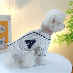 Summer Cute Striped Dog Baseball Shirt Pet Jumpsuit
