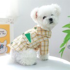 Summer Cute Striped Dog Baseball Shirt Pet Jumpsuit