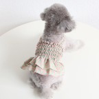 Summer Thin Cotton Teacup Pet Pleated Skirt Dress