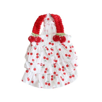 Cute and sweet cherry red pet dress