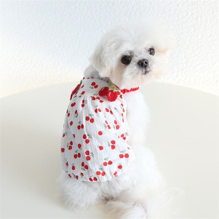 Cute and sweet cherry red pet dress