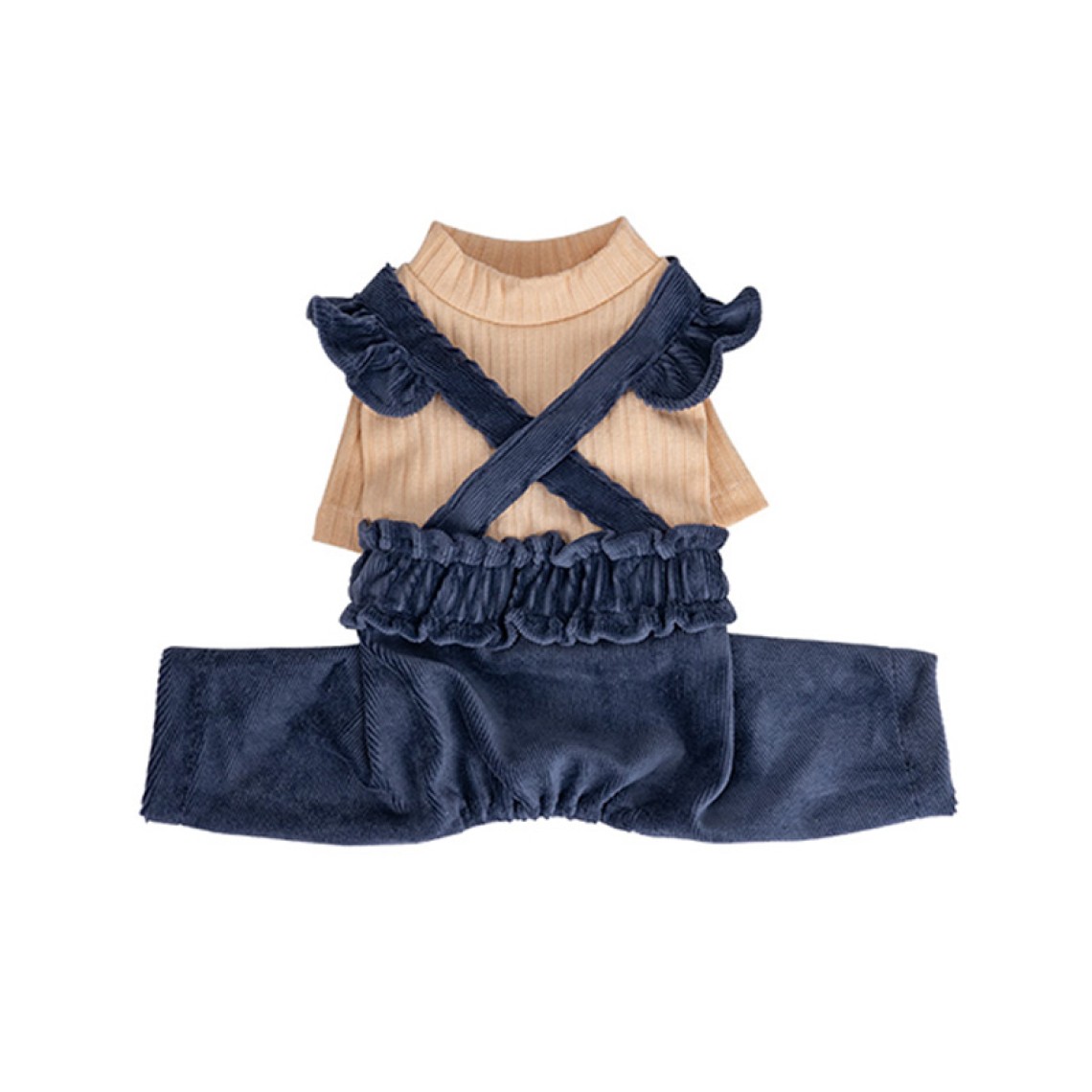 Fashionable and cute dog corduroy pet jumpsuit