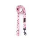 Pink Floral Adjustable Dog Harness Leash Set