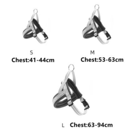 Anti-escape reflective pet dog harness traction set